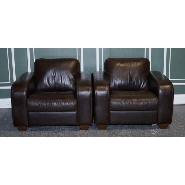 Vintage Brown Leather Armchairs from Sofitalia, Set of 2 For Sale - Image 3 of 12