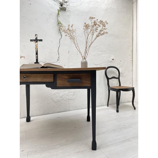 Painted Wooden Desk in Veneer For Sale - Image 12 of 18