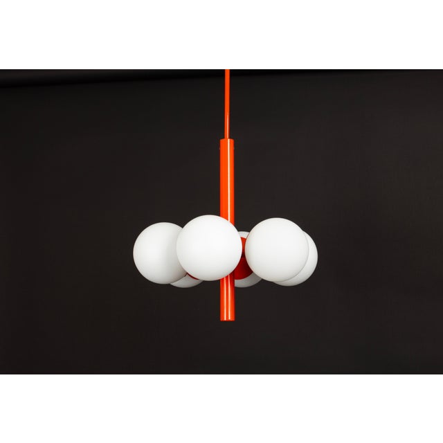 Sputnik Orange Pendant Light in Opal Glass from Kaiser Idell / Kaiser Leuchten, Germany, 1970s For Sale - Image 9 of 11
