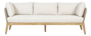 Cypress Teak Wood Sofa Set With Beige Color Rope Design