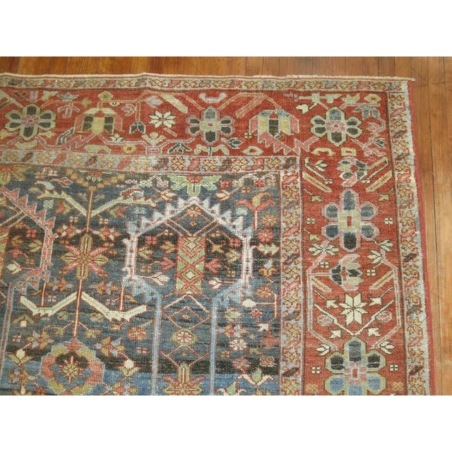 Textile Antique Persian Heriz Decorative Rug - 9' x 11'8" For Sale - Image 7 of 10