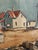 1970s 1970s Watercolor Painting of a Lighthouse Overlooking Sailboats in a Wood Frame For Sale - Image 5 of 10