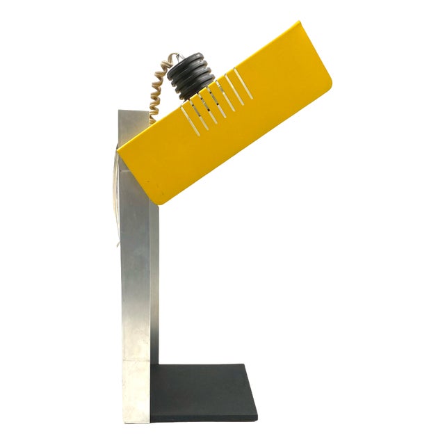 Space Age Yellow Cubic Table Lamp, Italy, 1970s For Sale