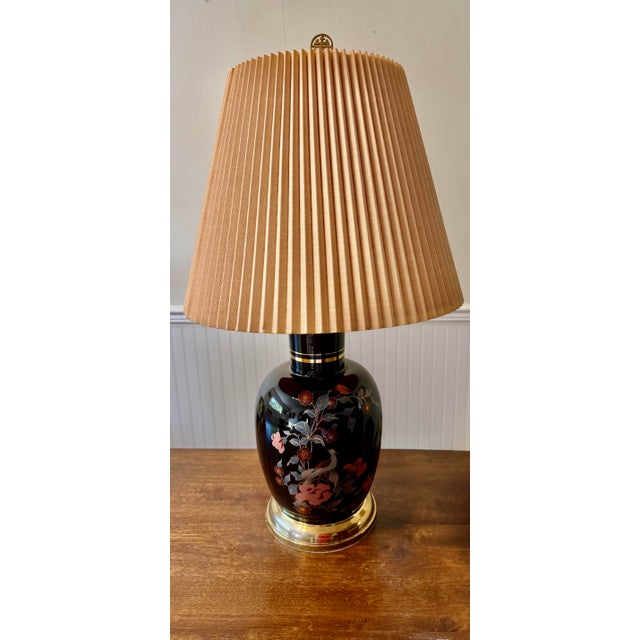 Mid 20th Century Chinoiserie Peacock Floral Lamp For Sale - Image 11 of 12