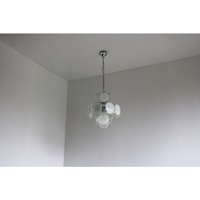 Vintage Italian Murano Glass Disc Chandelier attributed to Gino Vistosi, 1970s For Sale - Image 10 of 16
