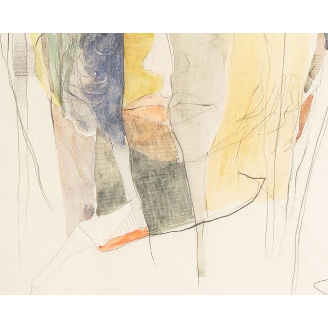 1962 Abstract Mixed Media Portrait Painting by Walter Sorge For Sale - Image 4 of 7