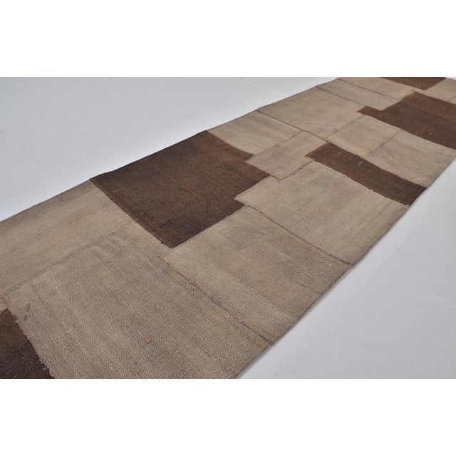 Decorative Vintage Hemp Kilim Runner For Sale - Image 4 of 9