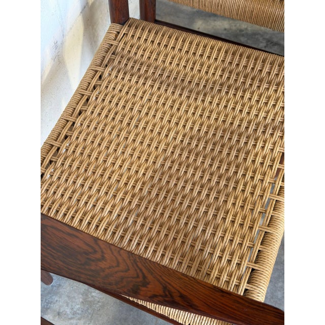 In Style of h.w. Klein for Bramin Teak and Rosewood Woven Cord Dining Armchairs Set of 6 Danish Mid-Century Modern 1960s For Sale - Image 10 of 10