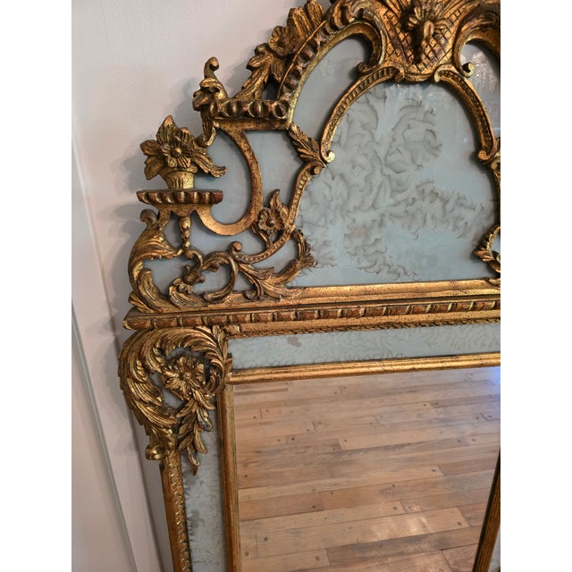 Vintage Early Mid Century Modern Italian Gilded Mirror For Sale - Image 13 of 14