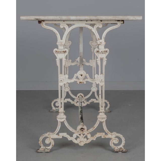 19th Century French Cast Iron Marble Top Bistro Table For Sale In Orlando - Image 6 of 11