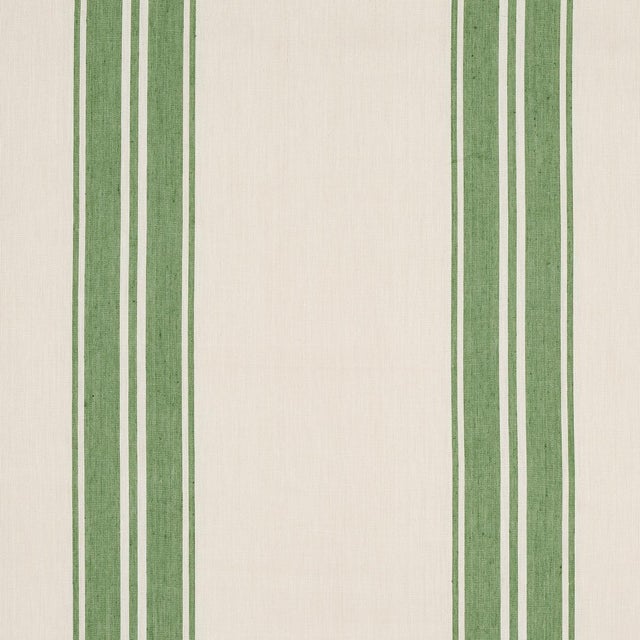 Schumacher Sample - Schumacher x Mark D. Sikes Brentwood Stripe Fabric in Leaf Green For Sale - Image 4 of 4