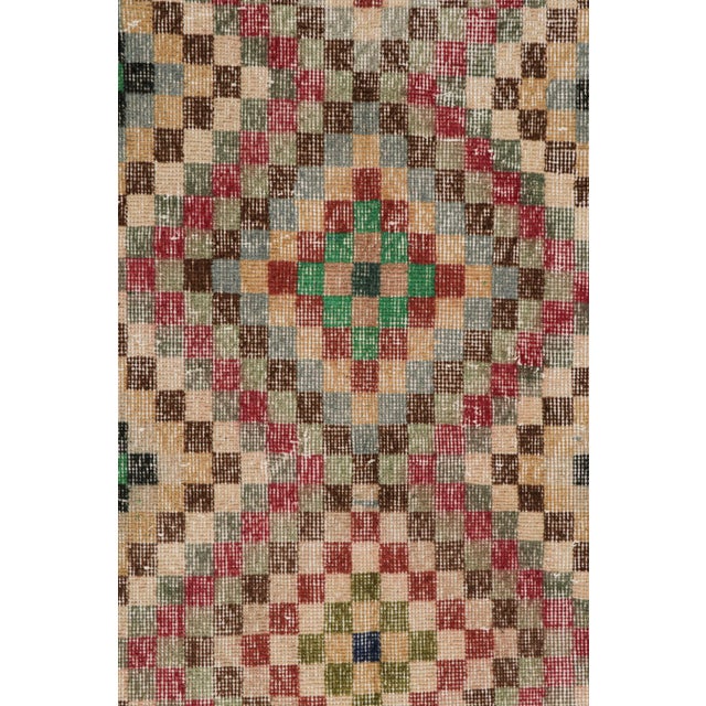 1960s Vintage Zeki Müren Runner in Polychromatic Geometric Patterns, by Rug & Kilim For Sale In New York - Image 6 of 8