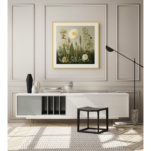 This fine art print reproduces a beautifully detailed 19th-century botanical illustration depicting an elegant arrangement...