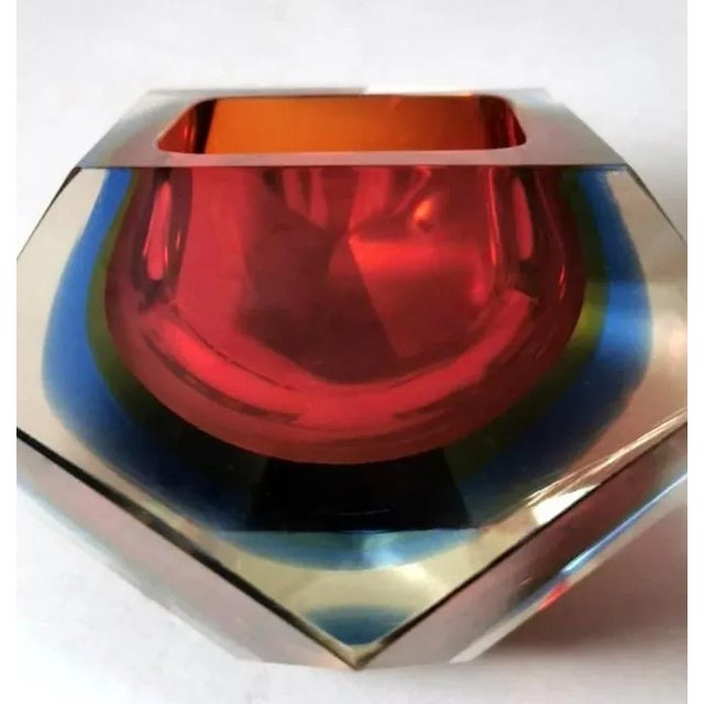 Glass Mandruzzato Style Murano Ashtray "Vetro Sommerso" For Sale - Image 7 of 12