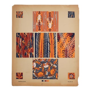 1928 American Botanical Design Pochoir, Inspirations (Book B, Plate 6), André Durenceau For Sale