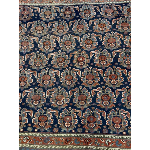 Textile Antique Persian Afshar Rug 3'8" X 3’10” For Sale - Image 7 of 8