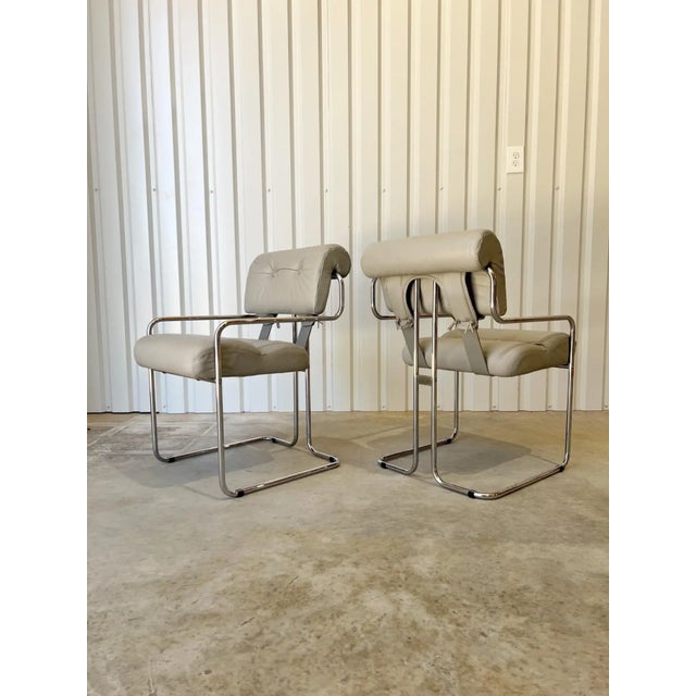 Light Grey 'Tucroma' Chairs by Guido Faleschini for I4 Mariani, 1980s, Signed For Sale - Image 14 of 18