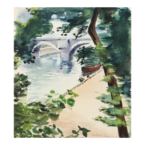 1940s "Canal P2.51" Watercolor Painting by Eve Nethercott