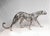 Art Deco Silver Plate and Bronze Cheetah Cat in Statue, 1980s For Sale - Image 3 of 16
