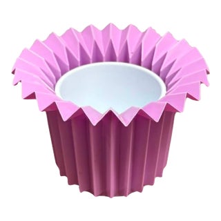 Vintage Kosma Pleated Plastic Planter / Vase, West Germany For Sale