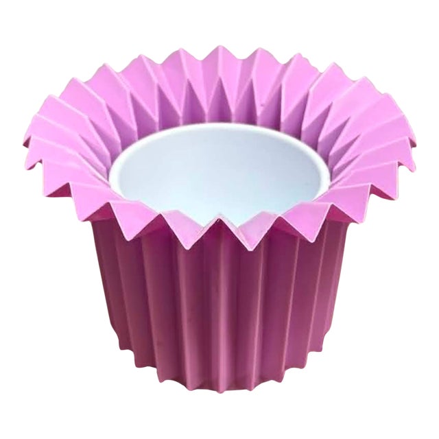 Vintage Kosma Pleated Plastic Planter / Vase, West Germany For Sale