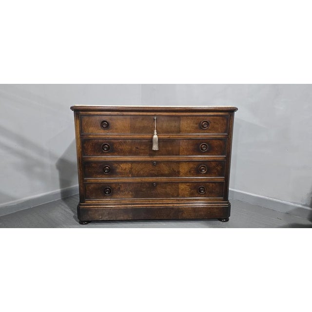 Antique French Walnut Commode, 1850 For Sale - Image 3 of 17