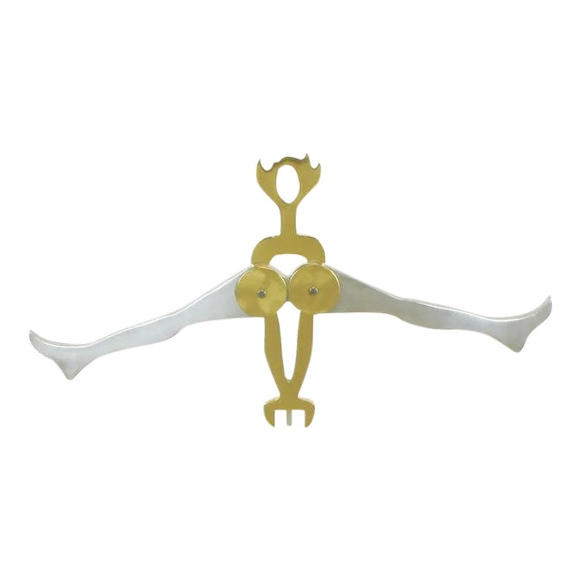 Eichengreem & Gensburg Brass & Aluminum Gymnast Sculpture on Lucite Stand For Sale