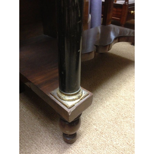 Traditional Neoclassic Mahogany Marble Top Tables - A Pair For Sale - Image 3 of 4