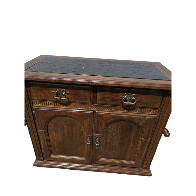 40/66 length with leaves up and down. Wonderful Ethan Allen server in great condition. minor age-related ware. Some glare...