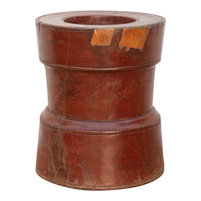 Painted Antique Turned Rice Grinder For Sale