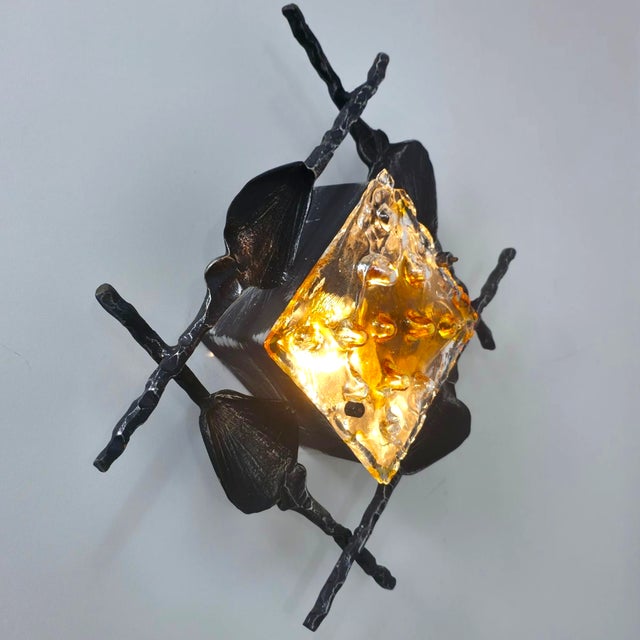 Mid-Century Brutalist Murano Glass Wall Light by Tom Ahlström & Hans Ehrlich, 1960s For Sale - Image 7 of 10