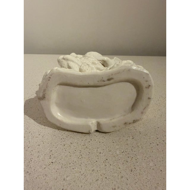 Vintage White Porcelain Crane & Foliage Sculptural Vase For Sale In Los Angeles - Image 6 of 6