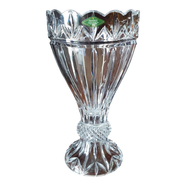 Vintage Godinger Shannon Crystal Vase For Sale