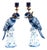 French Blue and White Porcelain Parrot Candlesticks with Gilt Mounts, Set of 2 For Sale