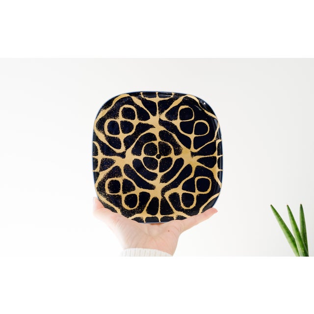 Mid-Century Modern Rosenthal Germany Blue & Gold Porcelain Wall Plate For Sale In Atlanta - Image 6 of 11