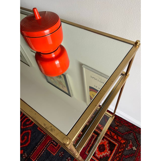 1990s 1990s Williams Sonoma Home Terrace Brass & Glass Console Table For Sale - Image 5 of 7