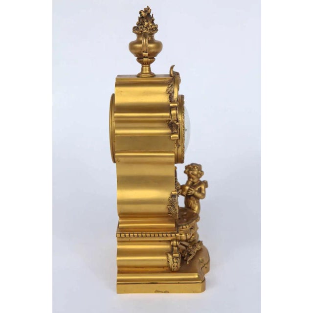 19th-Century French Bronze Doré Mantel Clock With Cherub, Signed G. Fabre, Paris For Sale - Image 9 of 11