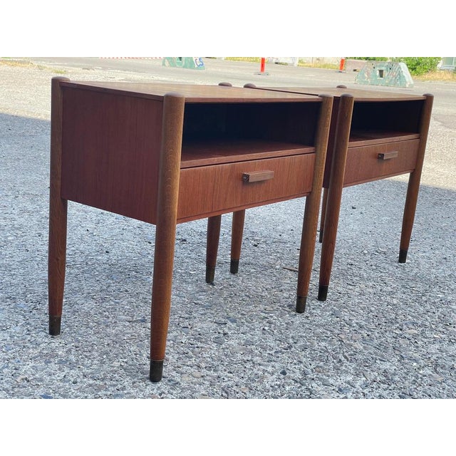Mid-Century Danish Nightstands in Teak and Oak, 1964, Set of 2 For Sale - Image 9 of 18