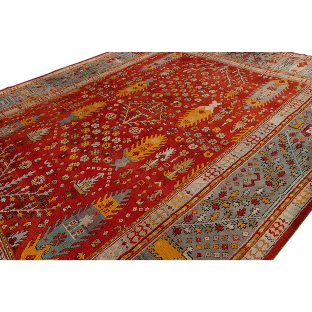 Late 19th Century Antique Turkish Oushak Wool Rug 12 X 14 For Sale - Image 10 of 13