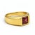 Modern Signet Ring With Garnet for Men Silver, Gold, Size 10 For Sale - Image 3 of 6