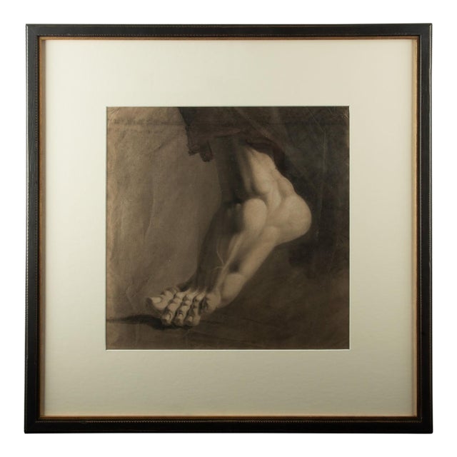 19th Century Framed Academic Study of a Flexed Foot For Sale
