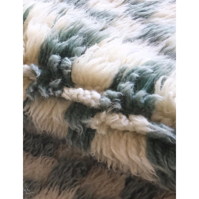 Green Checkered Sage Green Moroccan Wool Rug - 9.1 X 5.8 Ft For Sale - Image 8 of 10