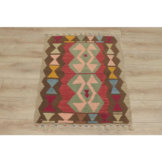 1980s Tribal Brown Handmade Kilim For Sale - Image 13 of 13