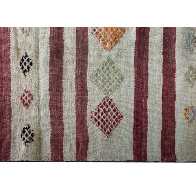 Cream Vintage Turkish Konya Kilim Rug For Sale - Image 8 of 14