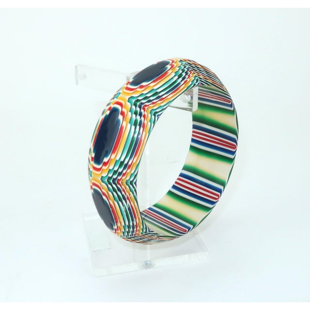Lea Stein French Fused Plastic Op Art Bangle Bracelet, c.1970 For Sale - Image 13 of 13