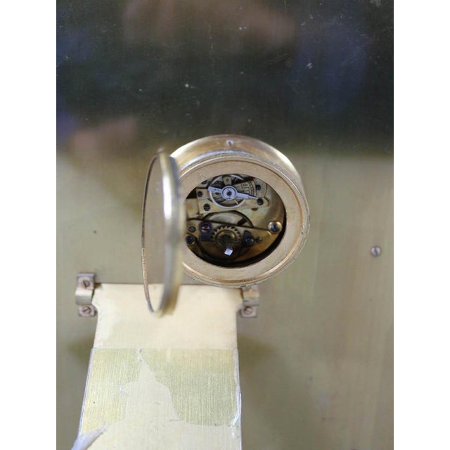 1860s Coblentz Louis XVI Blue Alabaster Enamel Table Clock 1pc For Sale - Image 4 of 17