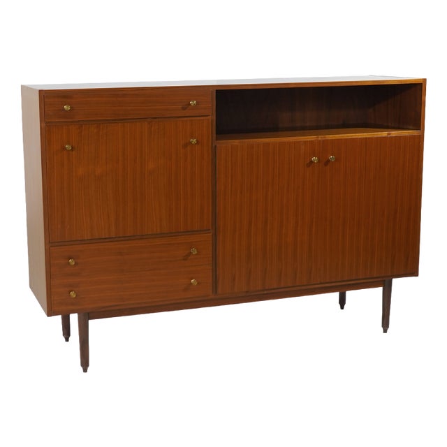 Wooden Sideboard with Integrated Bar, 1960s For Sale