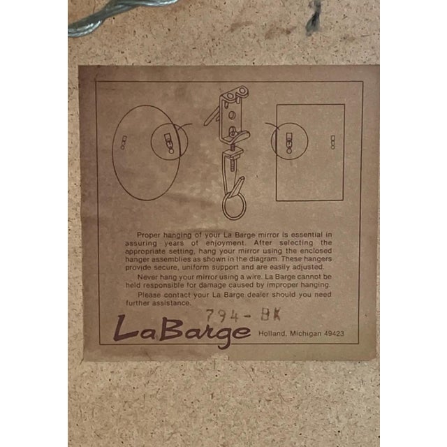 Black Vintage Mid Century La Barge Elegant Mirror For Sale - Image 8 of 9