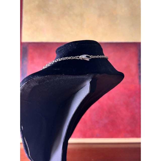 Metal Art Deco Floral Necklace in Sterling Silver from Christofle, France, 2000s For Sale - Image 7 of 18