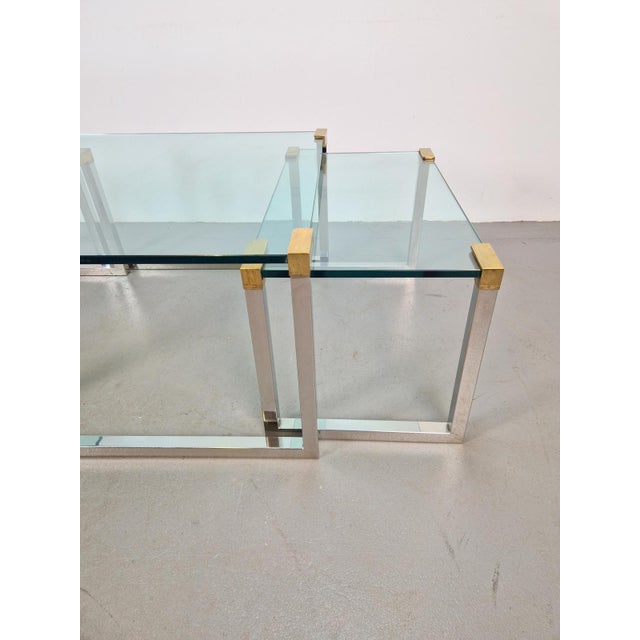 T53 Coffee and Side Tables in Brass and Glass by Peter Ghyczy, 1970s, Set of 3 For Sale - Image 14 of 18